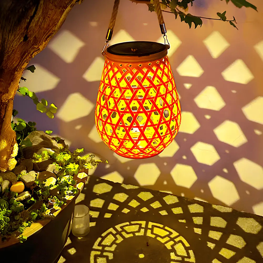 Woven Solar Lantern Light