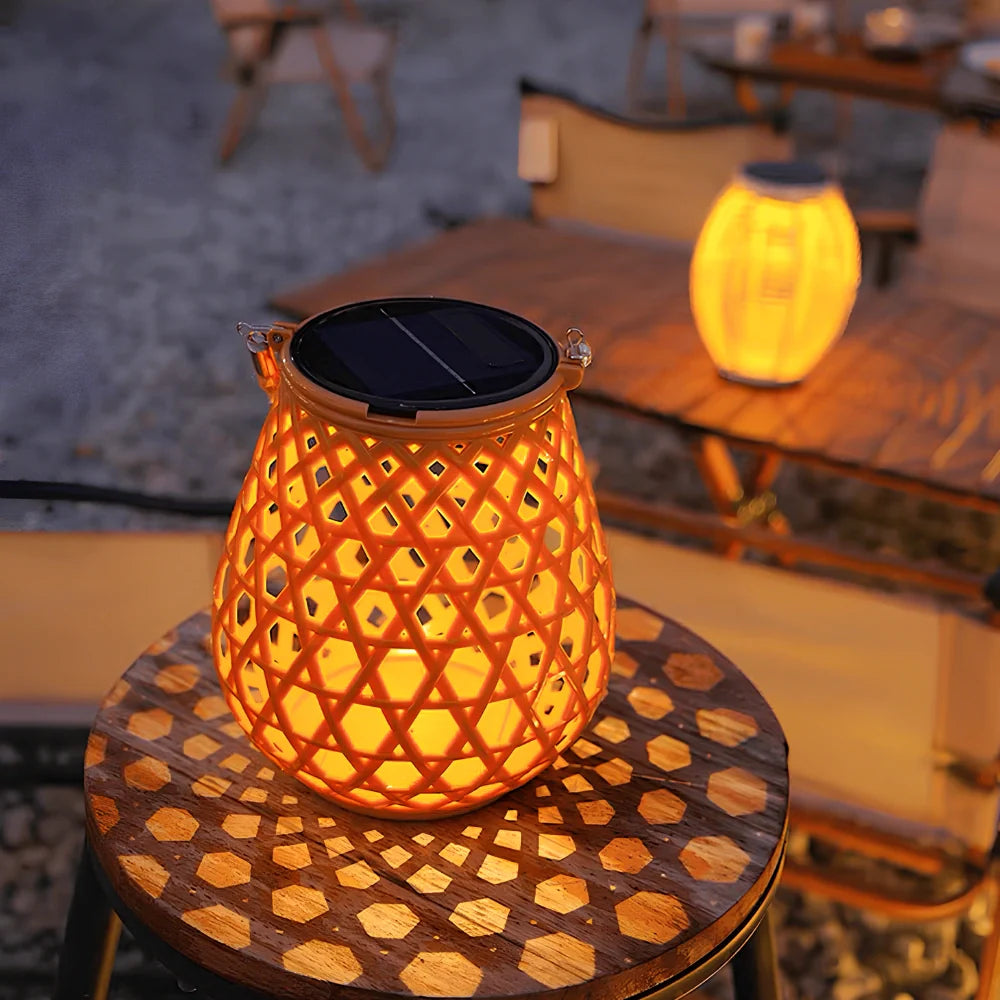 Woven Solar Lantern Light