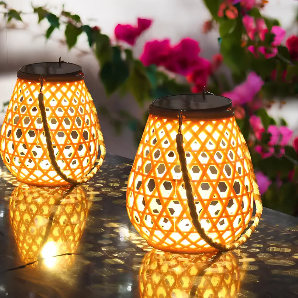 Woven Solar Lantern Light