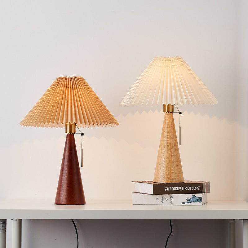 Wooden Pleat Table Lamp