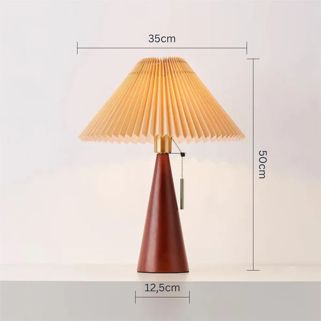 Wooden Pleat Table Lamp